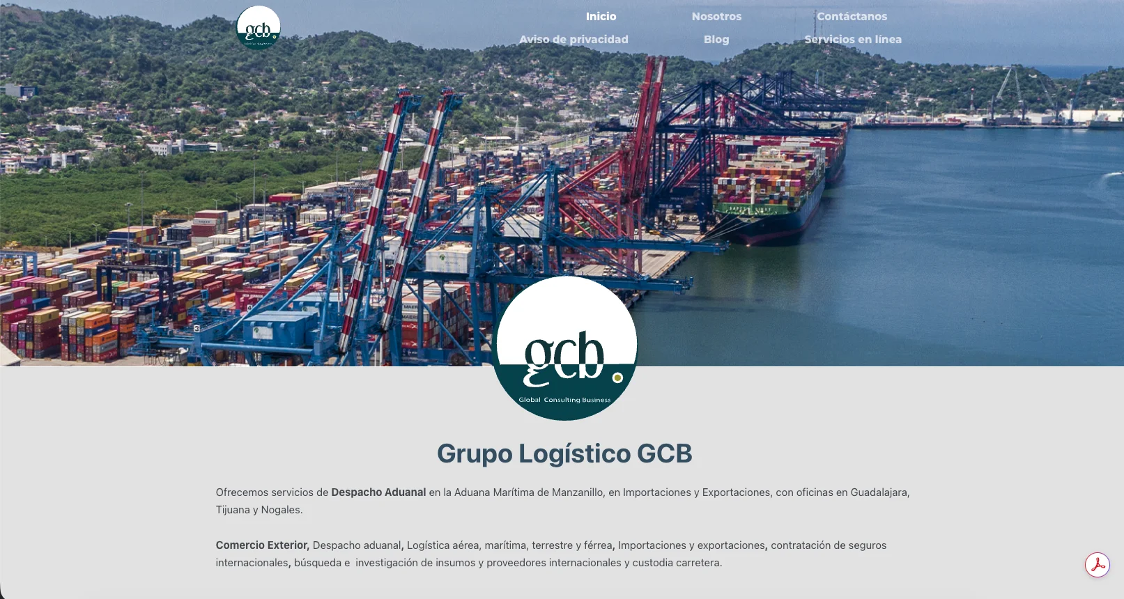 Sitio web GCB - Diseño web Guru Marketing